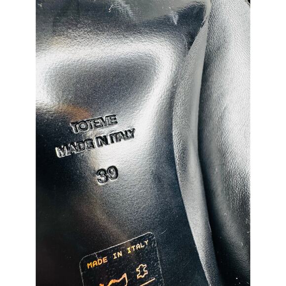 Toteme Leather Kitten Heel Loafers Black Slip-On Designer Shoes EU 39 - Picture 6 of 9